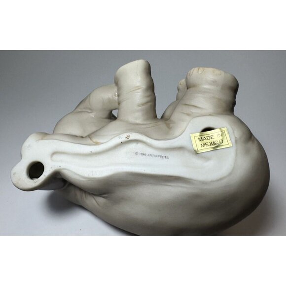 Sleeping Elephant Ceramic Artaffects Grey Napping Trunk Curled Up 1990 - Picture 7 of 8
